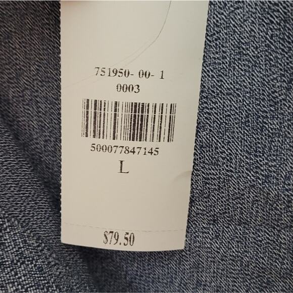 Banana Republic Untucked Standard-Fit Flannel Shirt size Large Navy - Picture 6 of 7